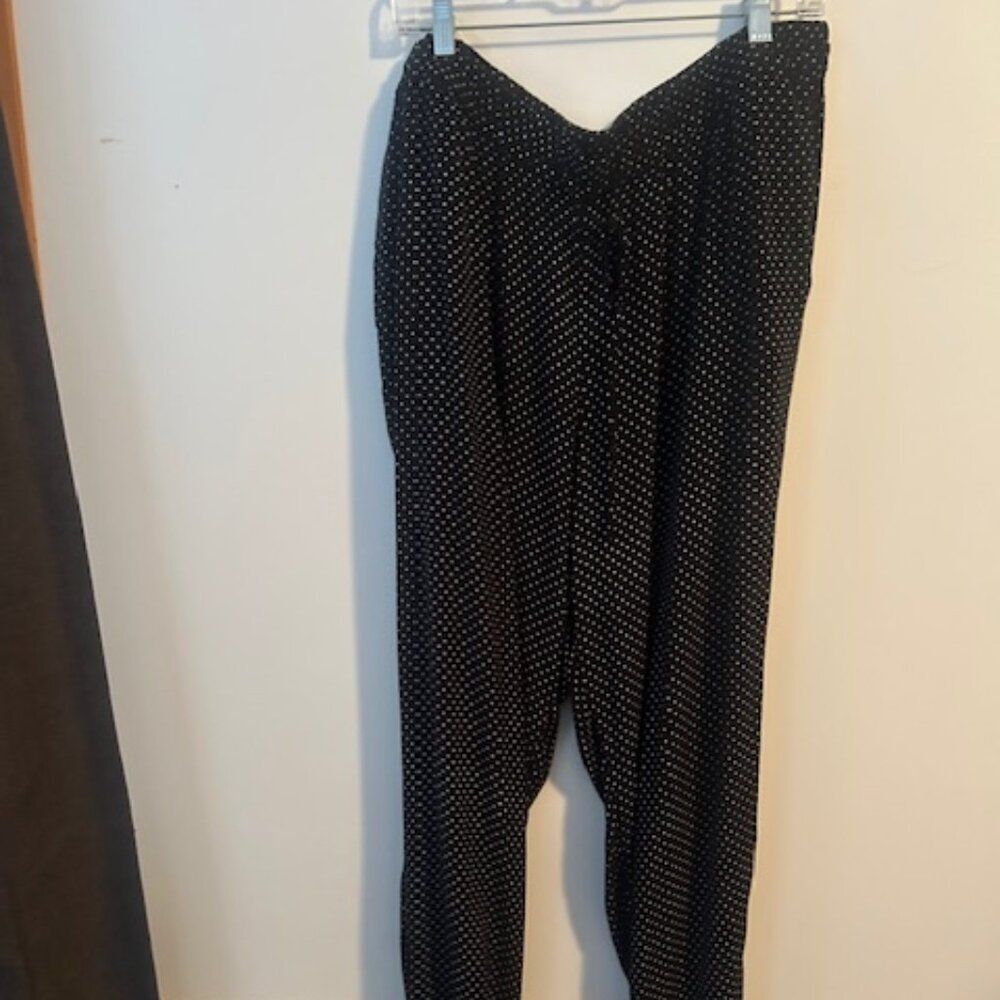 Talbots Black/White polka dot pull on pants, size 2X